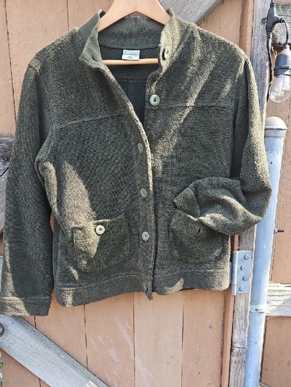 Columbia Vertex Women’s Terry Cloth Like Boxy- Olive/Brown Heather Jacket0016
